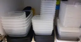 Plastic vershoudbakjes met deksel